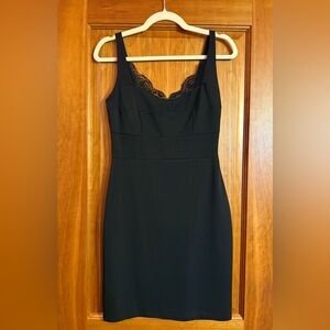 Express Black Lace Trim Mini Dress